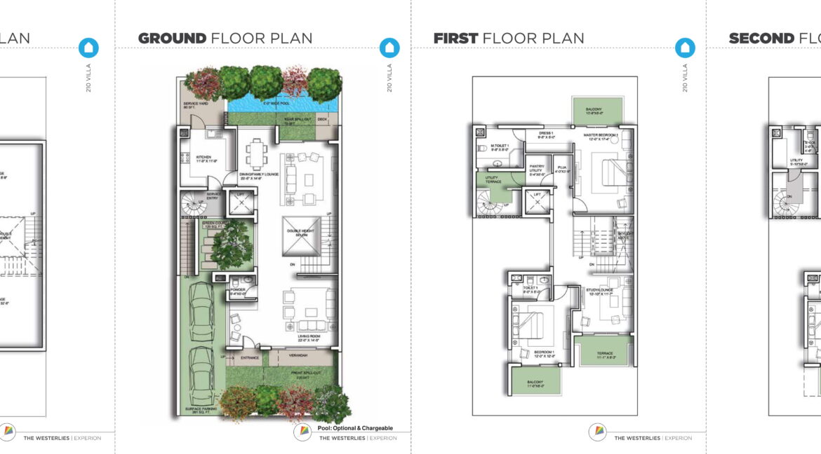Floor Plan - 4 bhk villa in experion