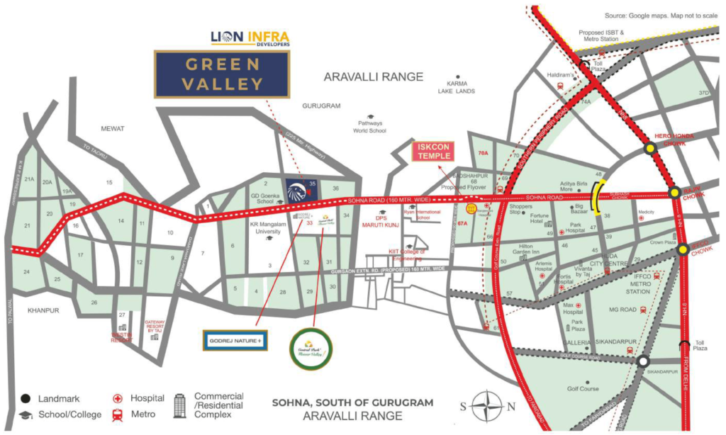 Location Map Lion Infra GREEN VALLEY